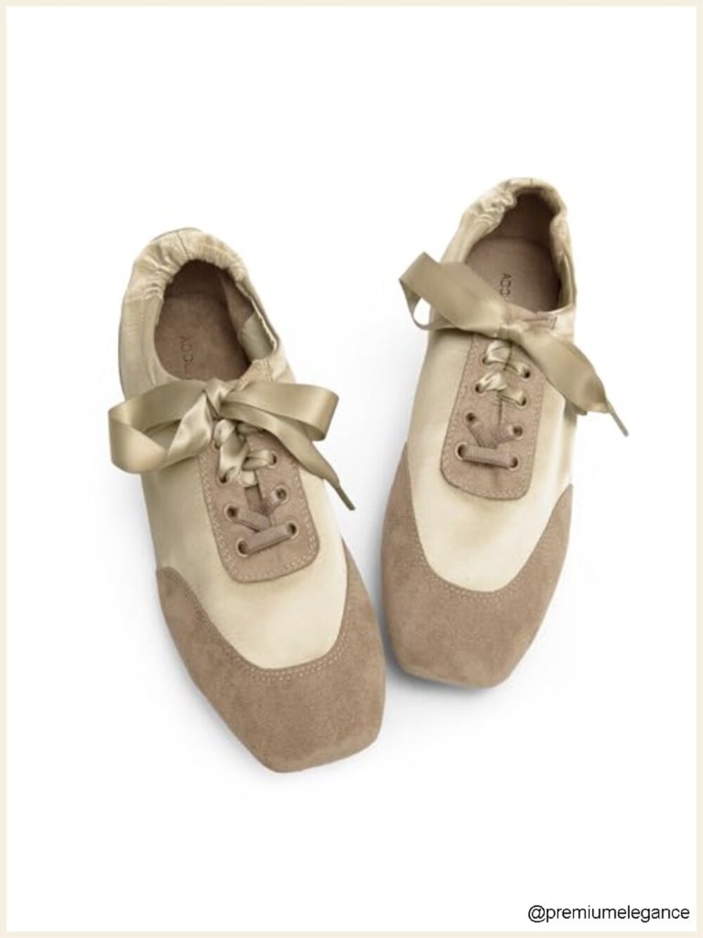 Satin Faux Suede Ballet Flats Lace Up Comfortable Lightweight Walking Shoes